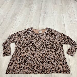 Rachel Hollis Made For More Leopard Print Sweatshirt Size 2xl